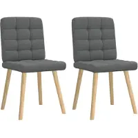 vidaXL Chaise de salle à manger 2 pcs. Tissu gris foncé