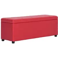 vidaXL Banc avec compartiment de rangement 116 cm Rouge Similicuir