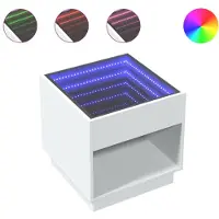 vidaXL Table basse avec Infinity-LED Blanc 50x50x50 cm