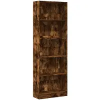 vidaXL Bibliothèque chêne fumé 60x24x176 cm bois d'ingénierie