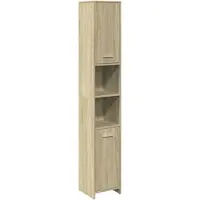 vidaXL Armoire de salle de bains Chêne Sonoma 30x30x183,5 cm Bois composite