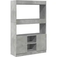 vidaXL Buffet haut gris béton 92x33x140 cm bois d'ingénierie
