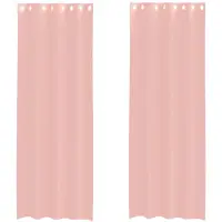 vidaXL Voile Rideaux avec oeillets 2 pcs. Rose 140x300 cm