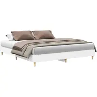 vidaXL Cadre de lit sans matelas Blanc 160x200 cm Bois composite