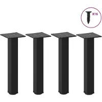 vidaXL Pieds de table basse 4 pcs. noir 30-32 cm acier