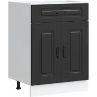 vidaXL Armoire basse de cuisine Kalmar Noir Matériau dérivé du bois