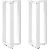 vidaXL Pieds de table de bar en T 2 pcs. Blanc 40x35x(100-101) cm Acier