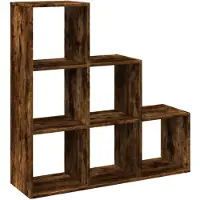 vidaXL Étagère séparatrice de pièce à 3 niveaux chêne fumé 99x29x99 cm
