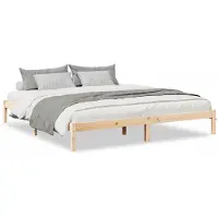 vidaXL Lit en bois massif extra long sans matelas 180x220 pin