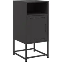 vidaXL Table de chevet noir 36x39x78 cm acier