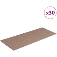 vidaXL Tapis d'escalier autocollants 30 pièces 60 x 25 cm Marron clair Rectangulaire