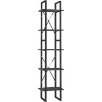 vidaXL Bibliothèque à 5 niveaux Gris 40x30x175 cm Bois de pin