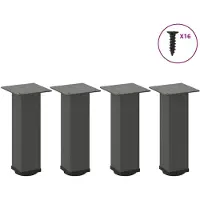 vidaXL Pieds de table basse 4 pcs. Anthracite 30-32 cm Acier