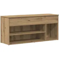 vidaXL Banc à chaussures chêne artisanal 102x30,5x45cm bois ingénierie
