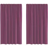 vidaXL Voile Rideaux avec passants 2 pcs. Violet 140x175 cm