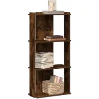 vidaXL Bibliothèque 3 niveaux chêne fumé 60x30x120cm bois d'ingénierie
