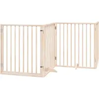 vidaXL Porte pour chien 4 pièces avec porte Pliable 320 cm bois de peuplier