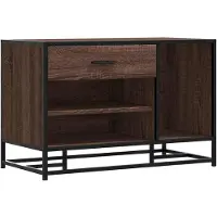 vidaXL Banc à chaussures chêne marron bois d'ingénierie et métal