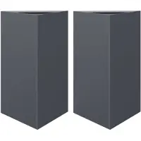 vidaXL Jardinières 2 pcs anthracite triangulaire 50x43x75 cm acier