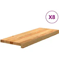 vidaXL Marches d'escalier 8 pcs marron clair 70x30x2 cm chêne massif