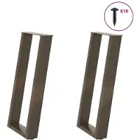 vidaXL Pieds de table console en forme de U 2 pcs. Acier naturel 28x(72-73) cm Acier