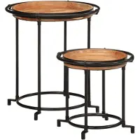 vidaXL Ensemble de table d'appoint 2 pcs bois massif d'acacia
