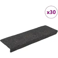 vidaXL Tapis d'escalier autocollants 30 pièces 65 x 21 x 4 cm Anthracite Bord rectangulaire