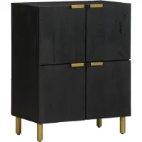 vidaXL Buffet noir 60x33x75 cm bois d'ingénierie