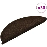 vidaXL Tapis d'escalier auto-adhésifs 30 pièces 56 x 17 x 3 cm Marron Demi-rond
