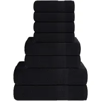 vidaXL Ensemble de serviettes 8 pcs noir 360 g/m² 100% coton