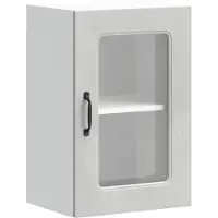 vidaXL Armoire de cuisine suspendue avec porte vitrée Kalmar gris béton Matériau dérivé du bois