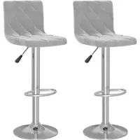 vidaXL Tabouret de bar 2 pcs velours gris clair