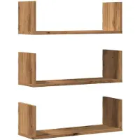 vidaXL Étagères murales 3 pcs chêne artisanal bois d'ingénierie