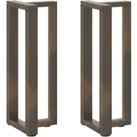 vidaXL Pieds de table console en T 2 pcs. Acier naturel 38x25x(72-73) cm