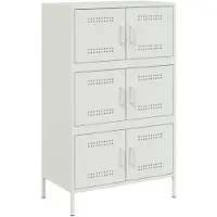 vidaXL Highboard blanc 68x39x113 cm acier