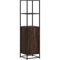 vidaXL Highboard brun imitation chêne 35,5x35x139cm bois composite métal