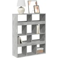 vidaXL Bibliothèque gris béton 100x33x125,5 cm bois d'ingénierie