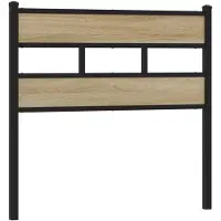 vidaXL Tête de lit de rechange en chêne Sonoma 90 cm Fer et bois composite