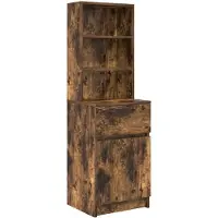 vidaXL Table de chevet chêne fumé 39x35x125 cm bois d'ingénierie