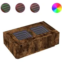 vidaXL Table basse avec Infinity-LED chêne fumé 116x69x40 cm
