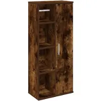 vidaXL Armoire de salle de bain avec support à roulettes Chêne fumé 39x22x90 cm
