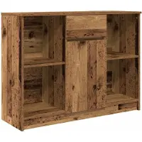 vidaXL Sideboard avec tiroir imitation vieux bois 101x35x76cm bois composite