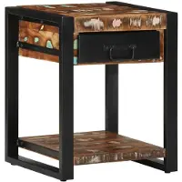 vidaXL Table d'appoint multicolore 40x40x50cm bois récupération massif