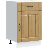 vidaXL Armoire basse de cuisine Lucca Chêne Artisan Matériau dérivé du bois