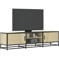 vidaXL Armoire TV Chêne Sonoma 160x35x41 cm Bois composite et métal