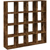 vidaXL Bibliothèque chêne fumé 137,5x29x137,5 cm bois d'ingénierie