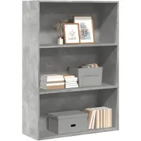 vidaXL Bibliothèque gris béton 80x30x114 cm bois d'ingénierie