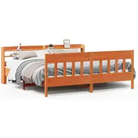 vidaXL Lit en bois massif sans matelas pin brun cireux 200x200