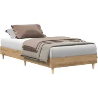 vidaXL Cadre de lit sans matelas Chêne Artisan 75x190cm Bois composite