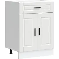 vidaXL Armoire basse de cuisine Porto Blanc Matériau dérivé du bois